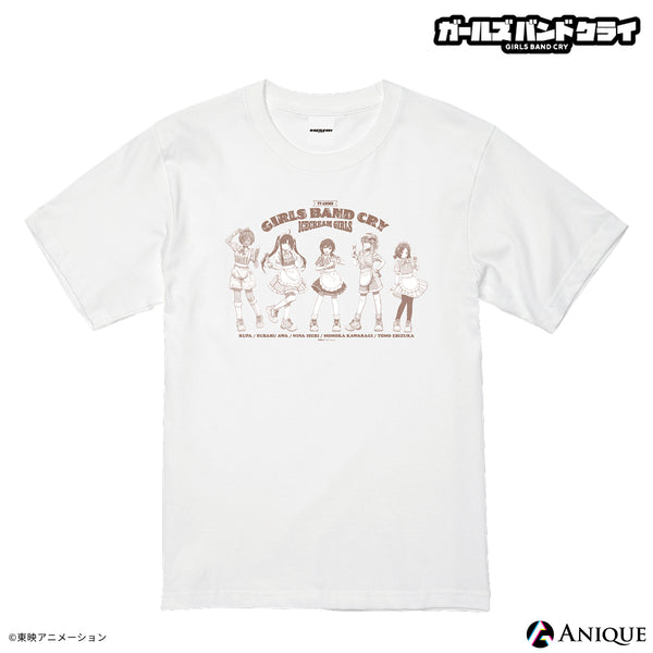 y2k 半袖 Tシャツ アニメイラスト ホワイト グラフィックTシャツ ガールズバンドクライ』描き下ろしイラスト【アイスクリームガールズ