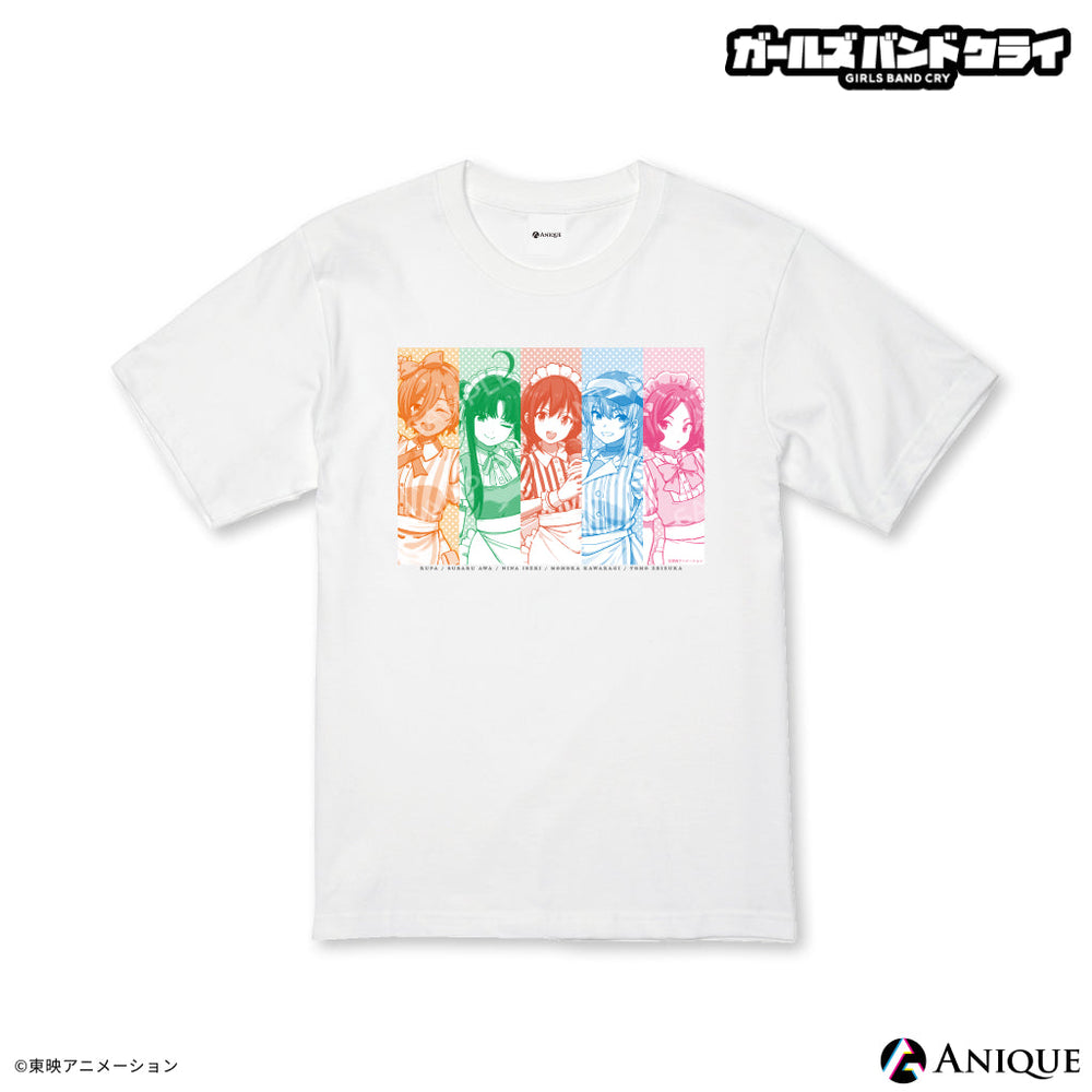 Shin Sekai アートプリント TシャツLサイズ ミドリ　バンドグッズ希少 ガールズバンドクライ』描き下ろしイラスト【アイスクリームガールズ