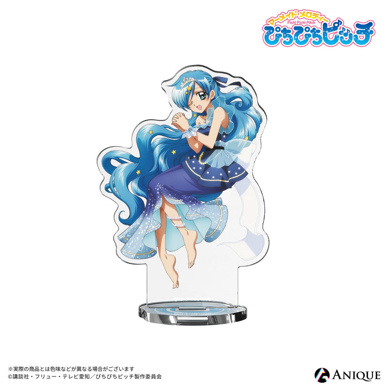 ぴちぴちピッチ オーロラアクリルスタンド サテンリボン巾着 ノエル TVアニメ「ぴちぴちピッチ」描き下ろしイラスト【月夜の人魚奏