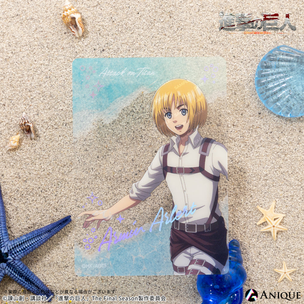 進撃の巨人』描き下ろしイラスト【海を見に行こう】箔押しクリアカード