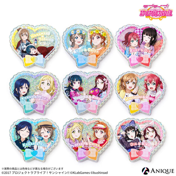 ラブライブ Aqours 缶バッジ　ペアイラスト　鞠莉　千歌　32個セット badge_aqall_600x600_crop_cente