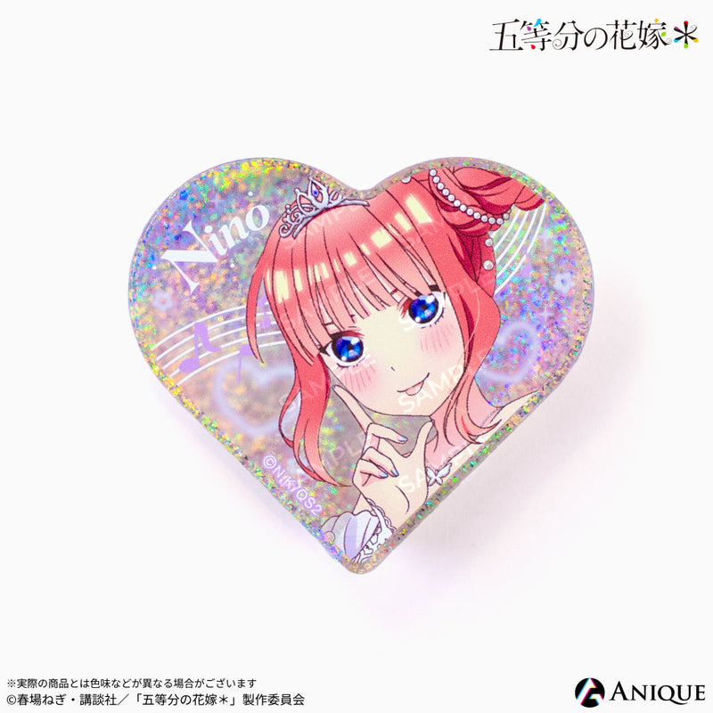 『五等分の花嫁＊』描き下ろしイラスト【クインテット】トレーディングハート型グリッターミニアクリルブロック（全5種）