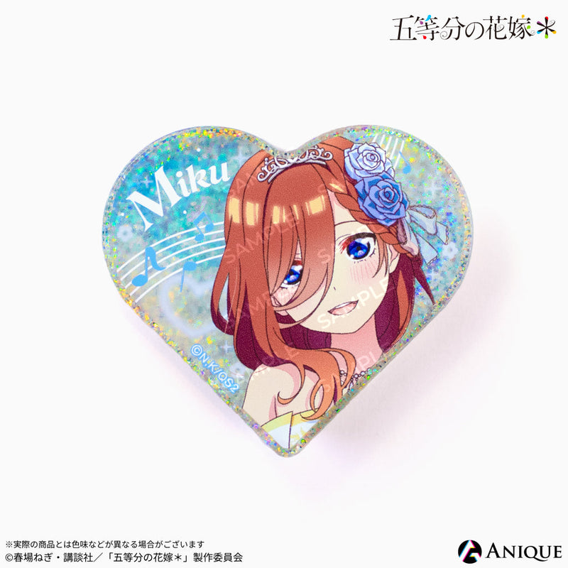 『五等分の花嫁＊』描き下ろしイラスト【クインテット】トレーディングハート型グリッターミニアクリルブロック（全5種）