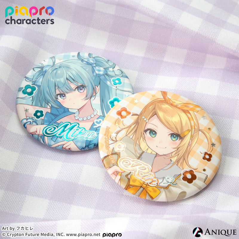 『ピアプロキャラクターズ』描き下ろしイラスト【フラワー*レトロルック ／ Art by フカヒレ】トレーディングジュエル缶バッジ（全6種）