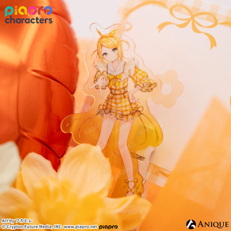 『ピアプロキャラクターズ』描き下ろしイラスト【フラワー*レトロルック ／ Art by フカヒレ】ミニフラワースタンド（AR機能付き）