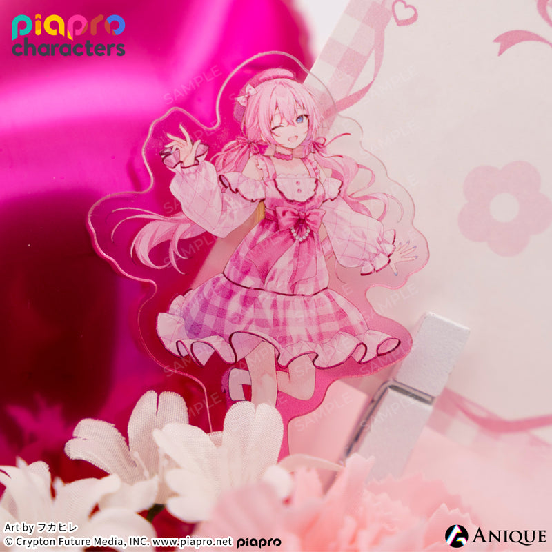 『ピアプロキャラクターズ』描き下ろしイラスト【フラワー*レトロルック ／ Art by フカヒレ】ミニフラワースタンド（AR機能付き）
