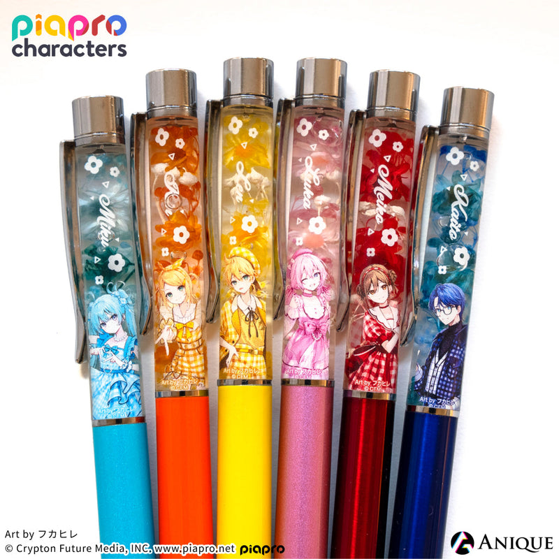 『ピアプロキャラクターズ』描き下ろしイラスト【フラワー*レトロルック ／ Art by フカヒレ】ハーバリウムボールペン