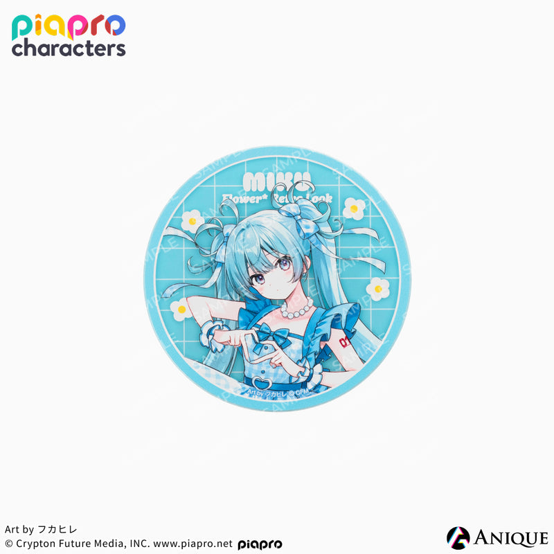 『ピアプロキャラクターズ』描き下ろしイラスト【フラワー*レトロルック ／ Art by フカヒレ】アクリルコースター