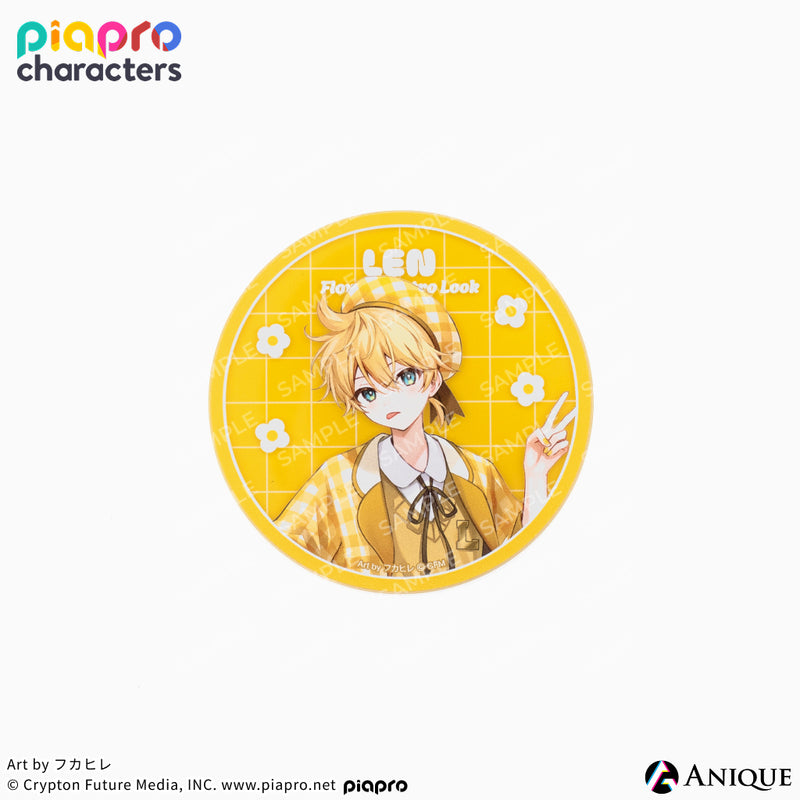 『ピアプロキャラクターズ』描き下ろしイラスト【フラワー*レトロルック ／ Art by フカヒレ】アクリルコースター