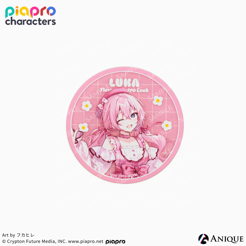 フラワーレトロルック 缶バッジ ピアプロ 巡音 ルカ 18個 Anique Shop JAPAN