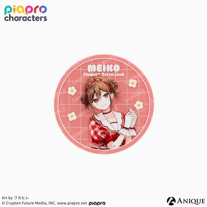 『ピアプロキャラクターズ』描き下ろしイラスト【フラワー*レトロルック ／ Art by フカヒレ】アクリルコースター