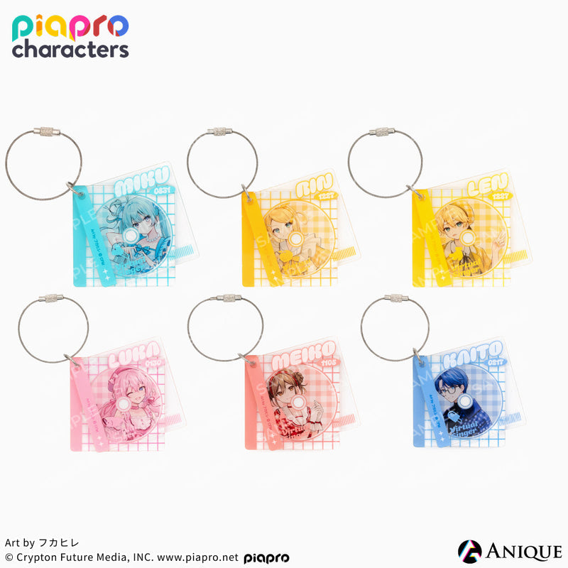 『ピアプロキャラクターズ』描き下ろしイラスト【フラワー*レトロルック ／ Art by フカヒレ】CD風かさねるアクリルキーホルダー