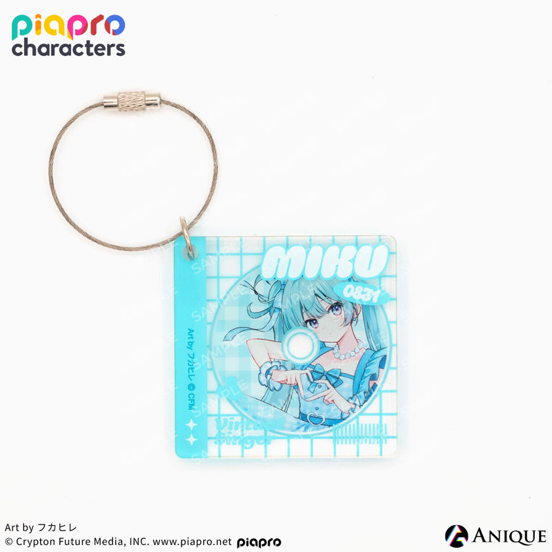 『ピアプロキャラクターズ』描き下ろしイラスト【フラワー*レトロルック ／ Art by フカヒレ】CD風かさねるアクリルキーホルダー