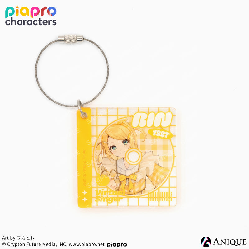 『ピアプロキャラクターズ』描き下ろしイラスト【フラワー*レトロルック ／ Art by フカヒレ】CD風かさねるアクリルキーホルダー