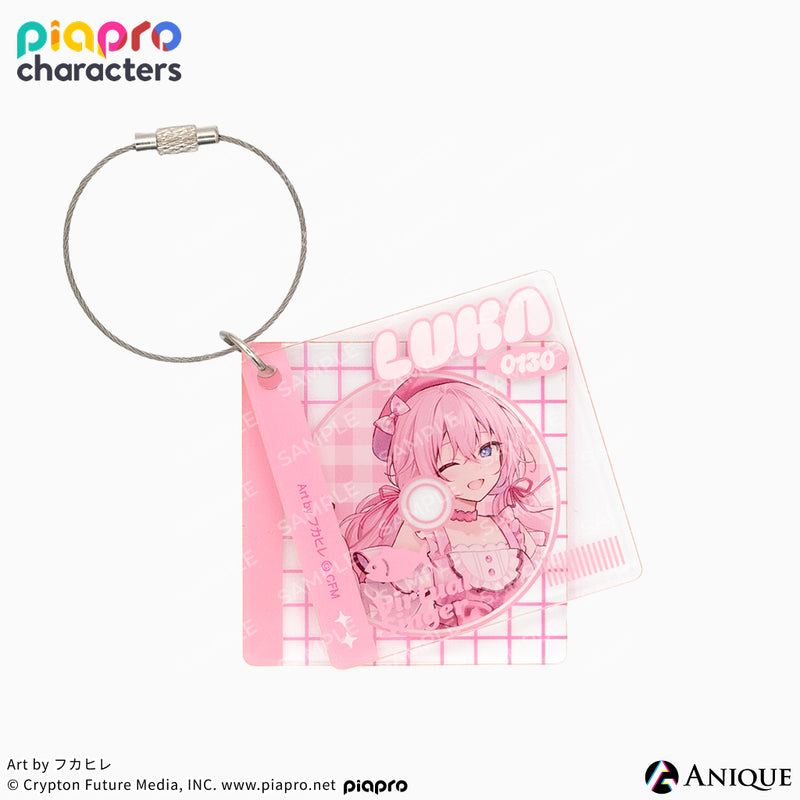 『ピアプロキャラクターズ』描き下ろしイラスト【フラワー*レトロルック ／ Art by フカヒレ】CD風かさねるアクリルキーホルダー