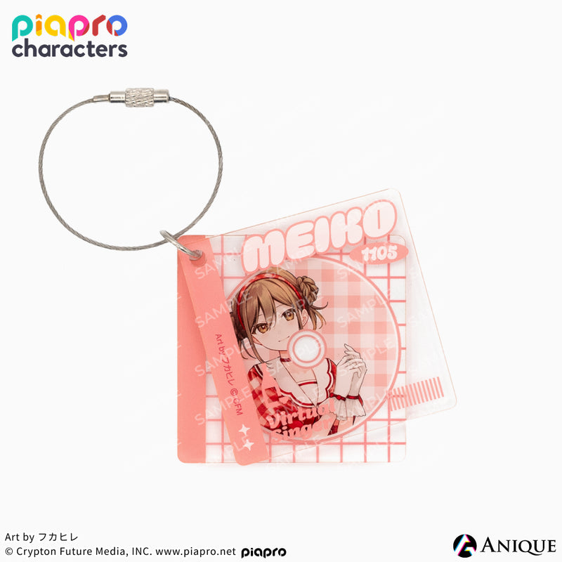 『ピアプロキャラクターズ』描き下ろしイラスト【フラワー*レトロルック ／ Art by フカヒレ】CD風かさねるアクリルキーホルダー