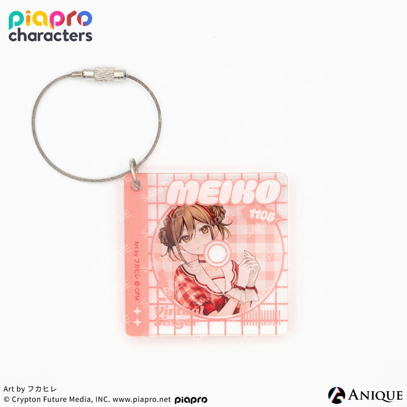 『ピアプロキャラクターズ』描き下ろしイラスト【フラワー*レトロルック ／ Art by フカヒレ】CD風かさねるアクリルキーホルダー