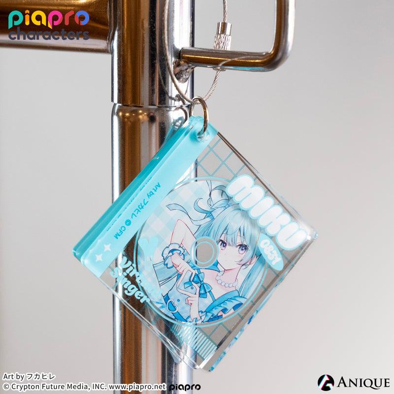 『ピアプロキャラクターズ』描き下ろしイラスト【フラワー*レトロルック ／ Art by フカヒレ】CD風かさねるアクリルキーホルダー