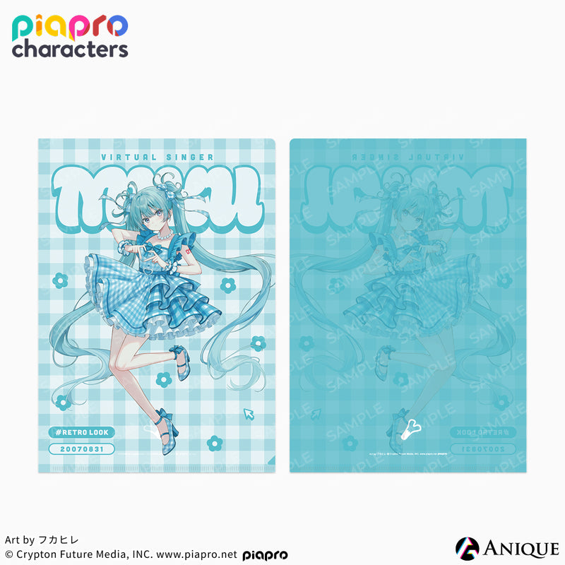 『ピアプロキャラクターズ』描き下ろしイラスト【フラワー*レトロルック ／ Art by フカヒレ】クリアファイル