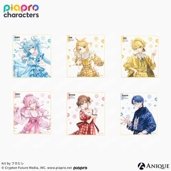 『ピアプロキャラクターズ』描き下ろしイラスト【フラワー*レトロルック ／ Art by フカヒレ】ミニ色紙