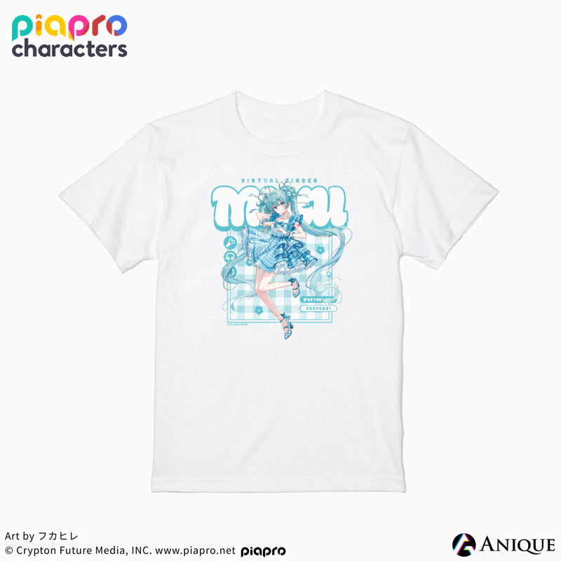 『ピアプロキャラクターズ』描き下ろしイラスト【フラワー*レトロルック ／ Art by フカヒレ】Tシャツ（フリーサイズ）