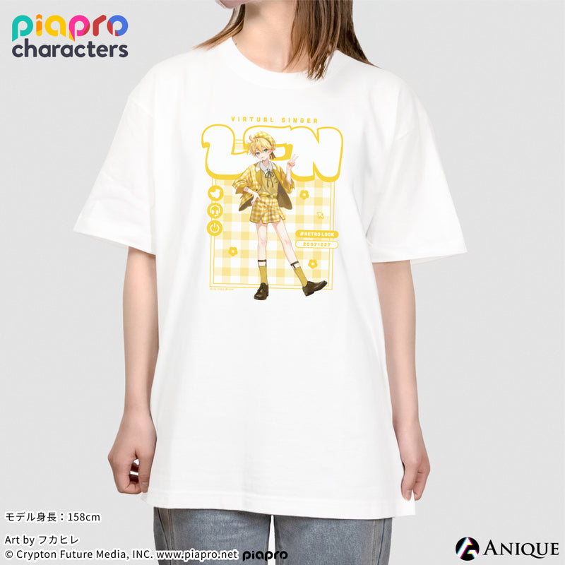 『ピアプロキャラクターズ』描き下ろしイラスト【フラワー*レトロルック ／ Art by フカヒレ】Tシャツ（フリーサイズ）