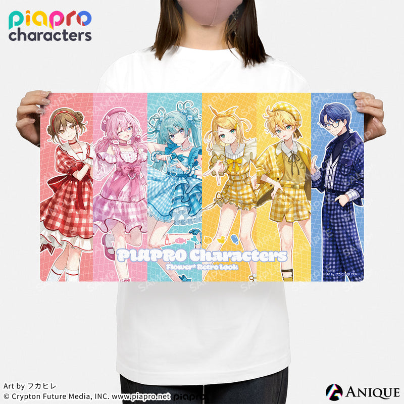 『ピアプロキャラクターズ』描き下ろしイラスト【フラワー*レトロルック ／ Art by フカヒレ】 マルチラバーマット