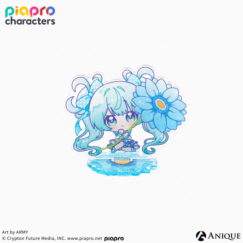 『ピアプロキャラクターズ』描き起こしミニキャライラスト【フラワー*レトロルック ／ Art by ARMY】手のひらアクリルスタンド
