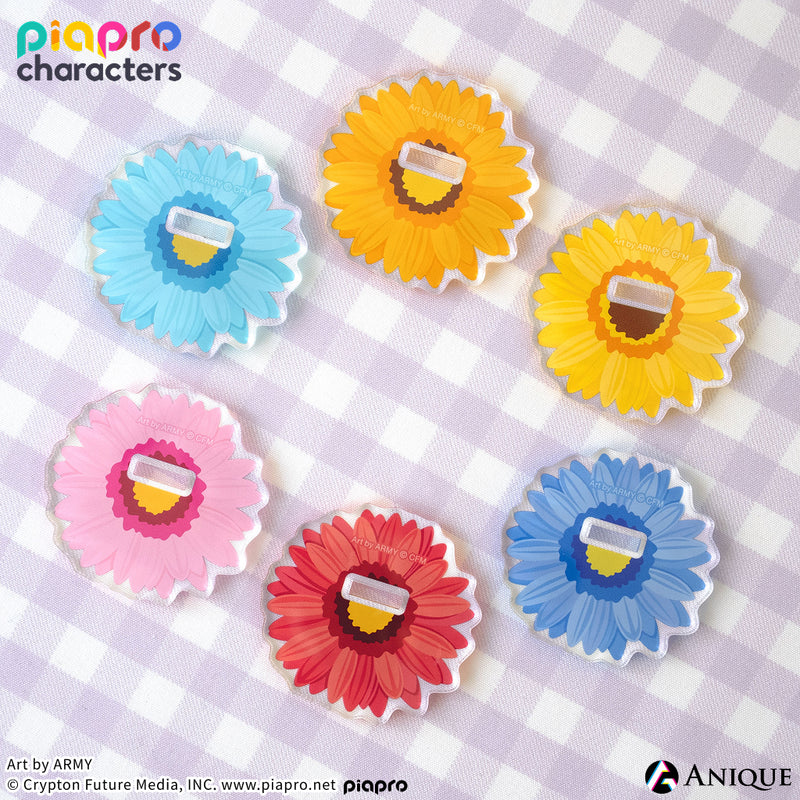 『ピアプロキャラクターズ』描き起こしミニキャライラスト【フラワー*レトロルック ／ Art by ARMY】手のひらアクリルスタンド