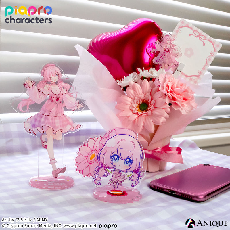『ピアプロキャラクターズ』描き起こしミニキャライラスト【フラワー*レトロルック ／ Art by ARMY】手のひらアクリルスタンド