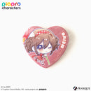 『ピアプロキャラクターズ』描き起こしミニキャライラスト【フラワー*レトロルック ／ Art by ARMY】ハート型グリッター缶バッジ