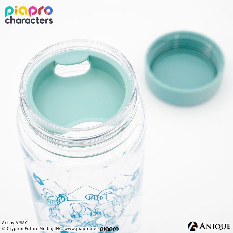 『ピアプロキャラクターズ』描き起こしミニキャライラスト【フラワー*レトロルック ／ Art by ARMY】初音ミク  クリアボトル