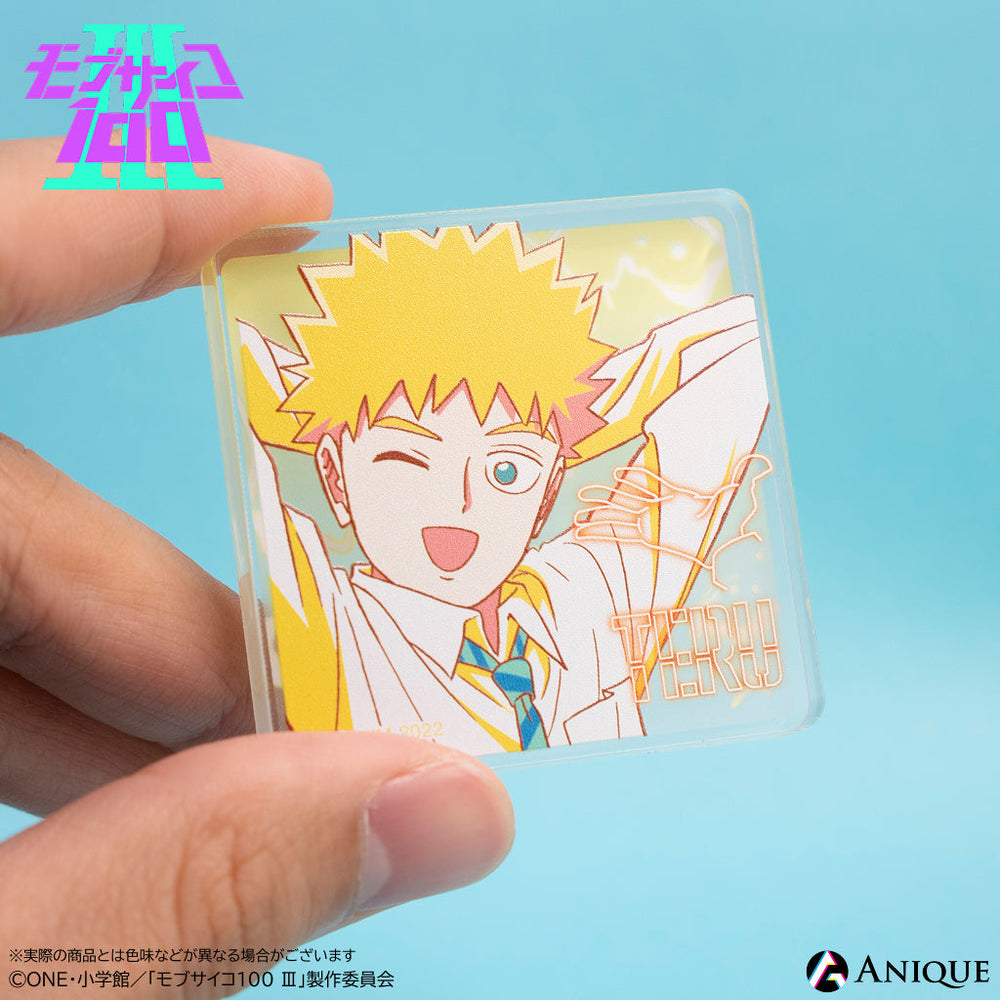 【匿名配送】モブサイコ100 Ⅲ　場面写アクリルブロック　影山茂夫　霊幻新隆 モブサイコ100×文房具カフェ アクリルブロック 影山茂夫&エクボ