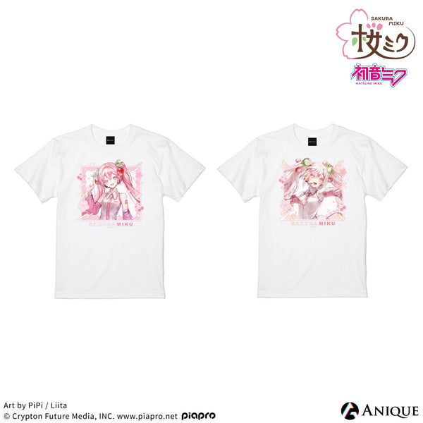 桜ミク 描き下ろしイラスト【四季の移ろい】初音ミク Tシャツ