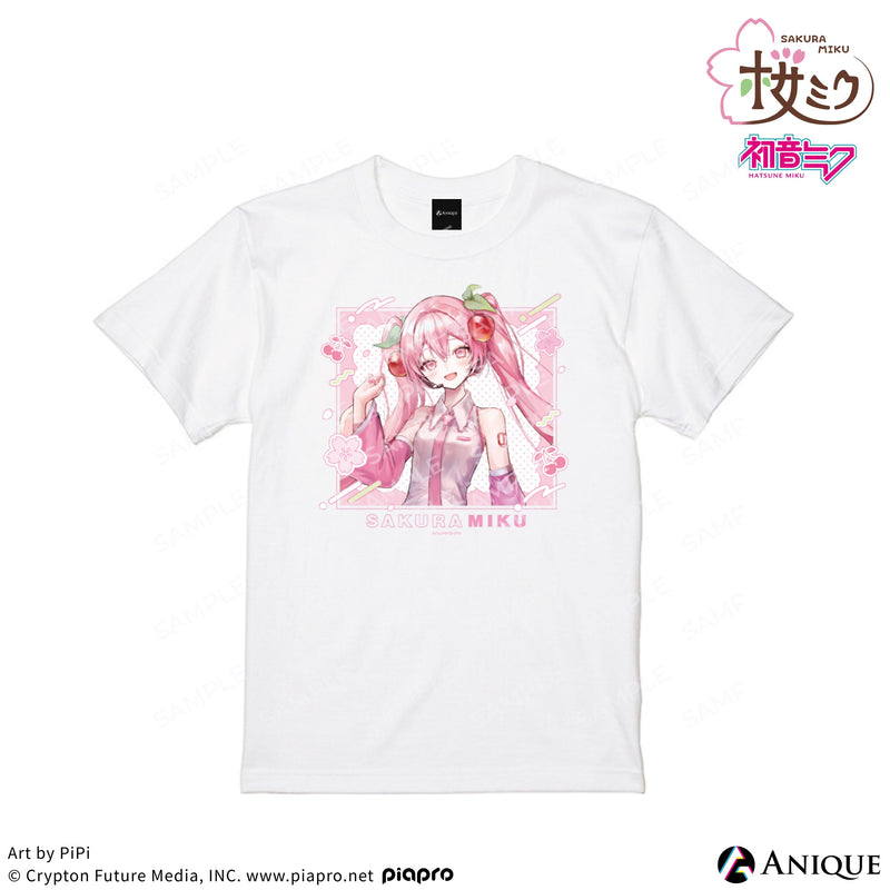 桜ミク 描き下ろしイラスト【四季の移ろい】初音ミク Tシャツ（フリーサイズ）