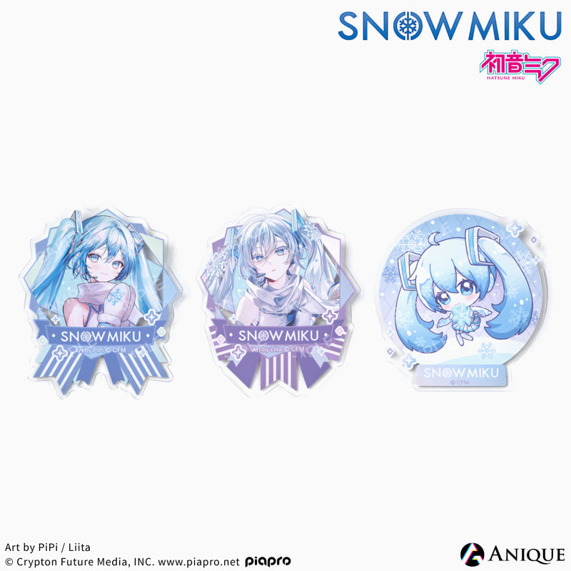 [SNOW MIKU] 雪ミク 描き下ろし/描き起こしイラスト【四季の移ろい】初音ミク アクリルバッジ