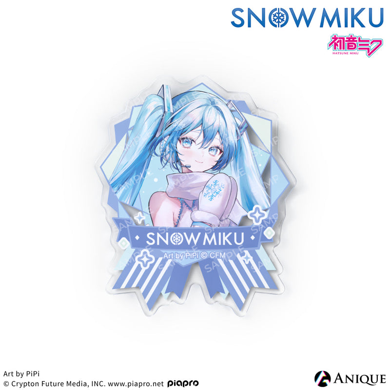 [SNOW MIKU] 雪ミク 描き下ろし/描き起こしイラスト【四季の移ろい】初音ミク アクリルバッジ