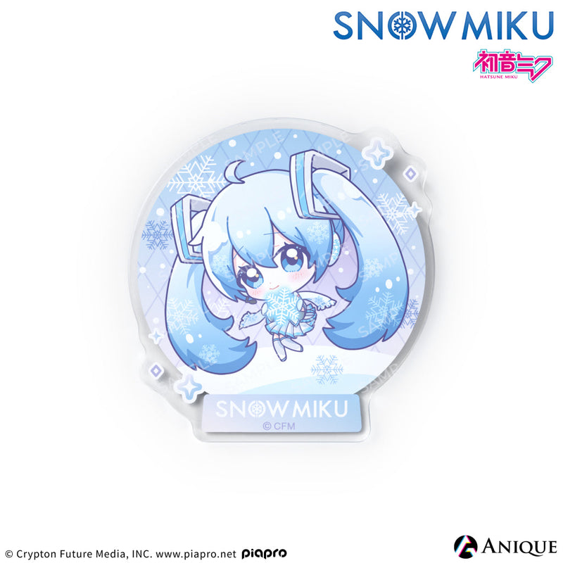 [SNOW MIKU] 雪ミク 描き下ろし/描き起こしイラスト【四季の移ろい】初音ミク アクリルバッジ