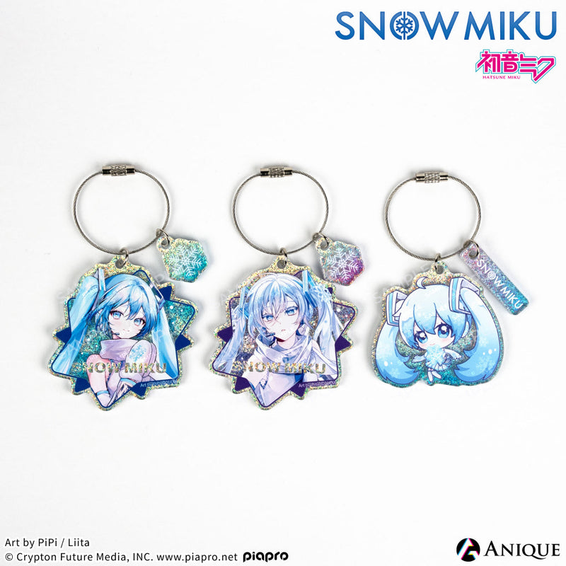 [SNOW MIKU] 雪ミク 描き下ろし/描き起こしイラスト【四季の移ろい】初音ミク グリッターアクリルキーホルダー