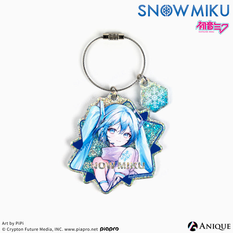 [SNOW MIKU] 雪ミク 描き下ろし/描き起こしイラスト【四季の移ろい】初音ミク グリッターアクリルキーホルダー