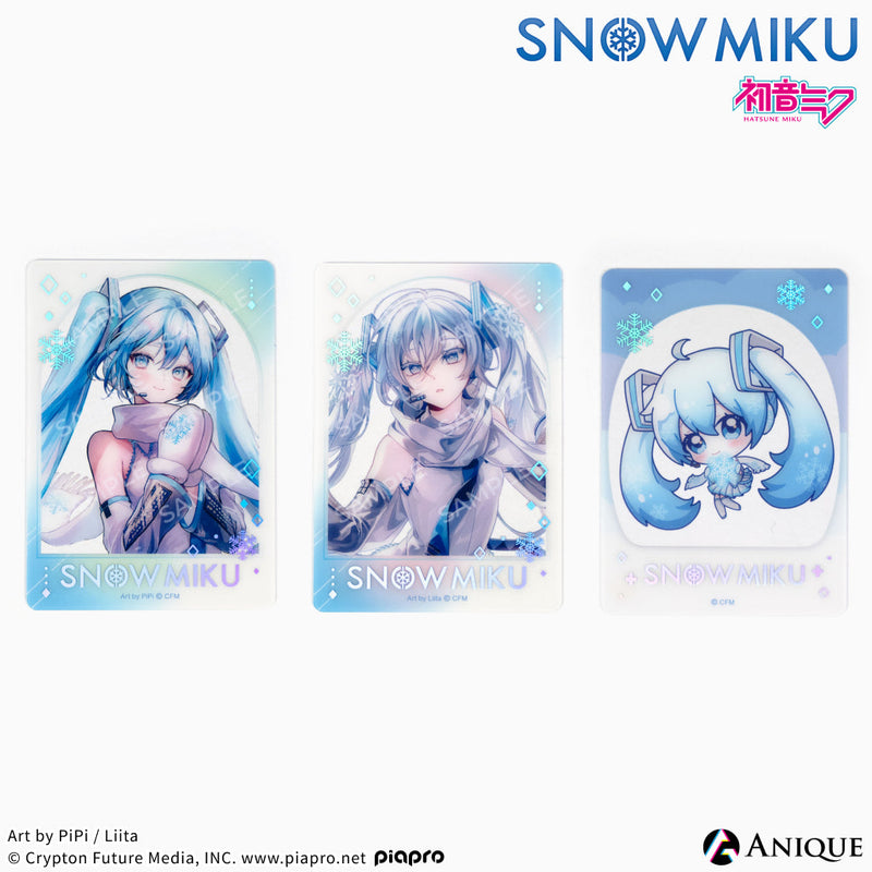 [SNOW MIKU] 雪ミク 描き下ろし/描き起こしイラスト【四季の移ろい】初音ミク 箔押しクリアフォトカード