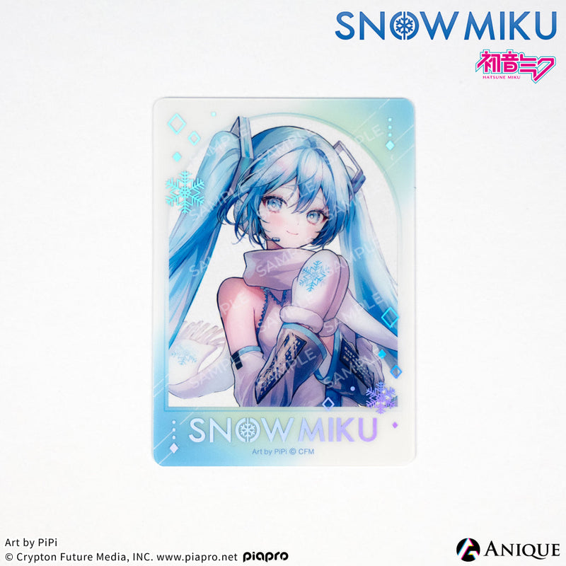 [SNOW MIKU] 雪ミク 描き下ろし/描き起こしイラスト【四季の移ろい】初音ミク 箔押しクリアフォトカード