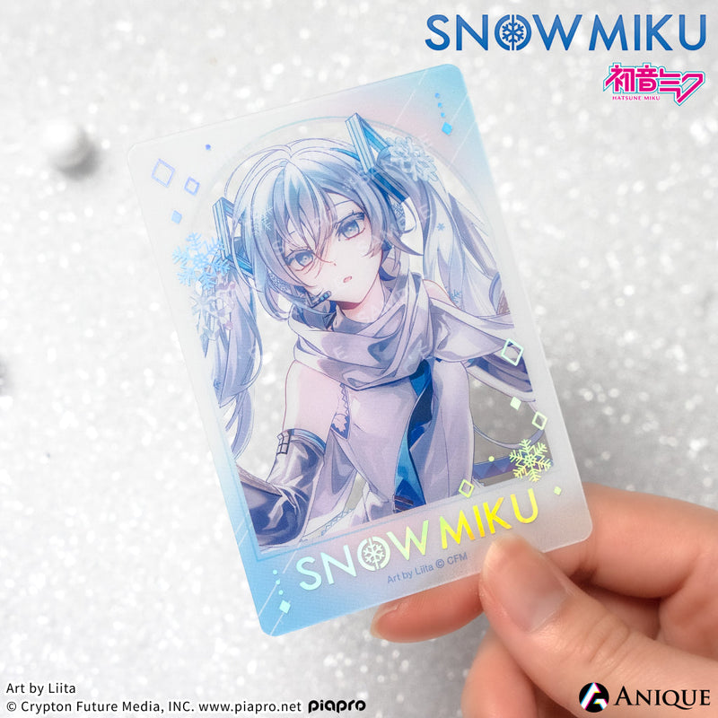 [SNOW MIKU] 雪ミク 描き下ろし/描き起こしイラスト【四季の移ろい】初音ミク 箔押しクリアフォトカード