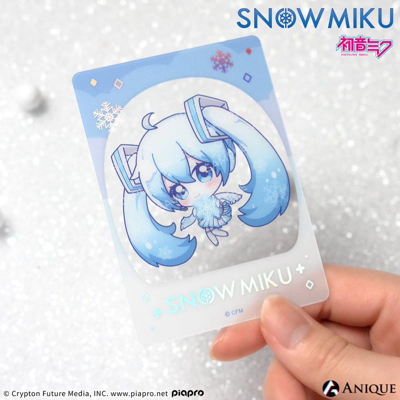 [SNOW MIKU] 雪ミク 描き下ろし/描き起こしイラスト【四季の移ろい】初音ミク 箔押しクリアフォトカード