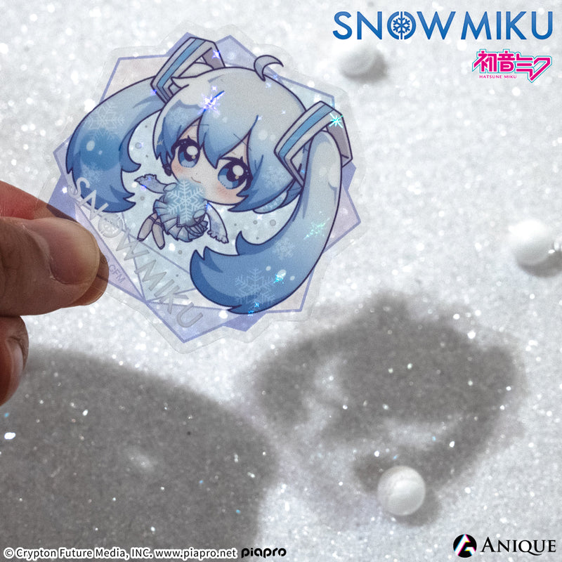 [SNOW MIKU] 雪ミク 描き下ろし/描き起こしイラスト【四季の移ろい】初音ミク ホログラムクリアステッカー