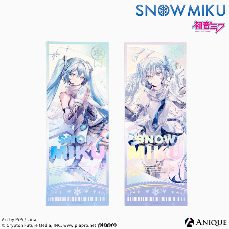 [SNOW MIKU] 雪ミク 描き下ろしイラスト【四季の移ろい】初音ミク 箔押しチケット風カード