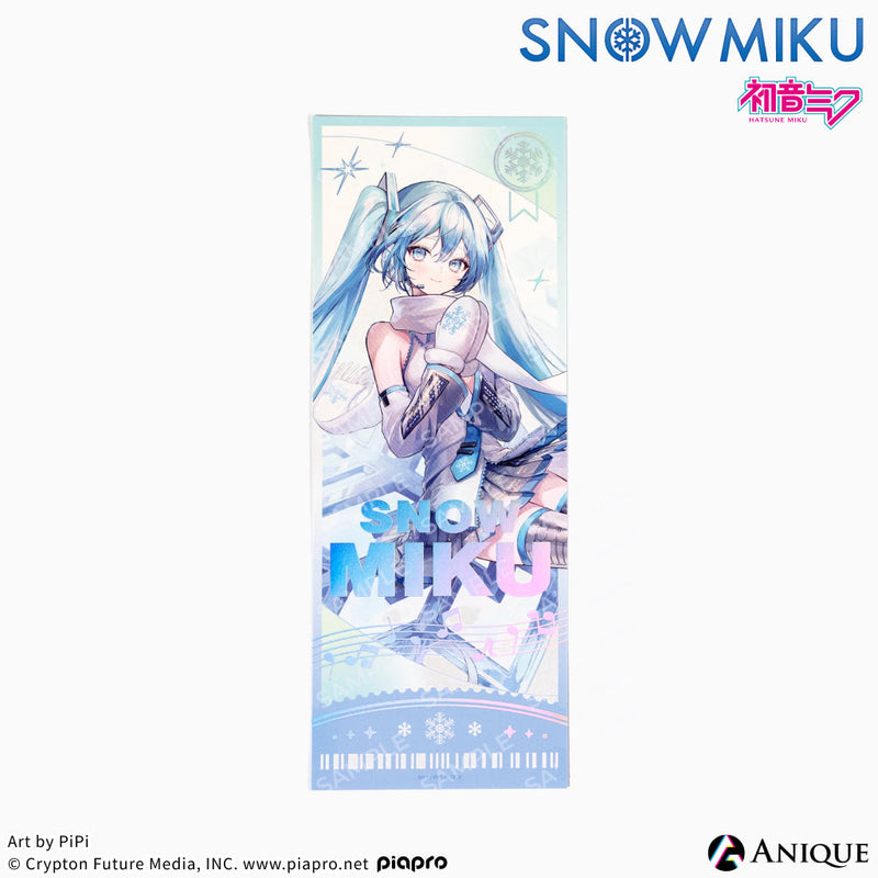 [SNOW MIKU] 雪ミク 描き下ろしイラスト【四季の移ろい】初音ミク 箔押しチケット風カード