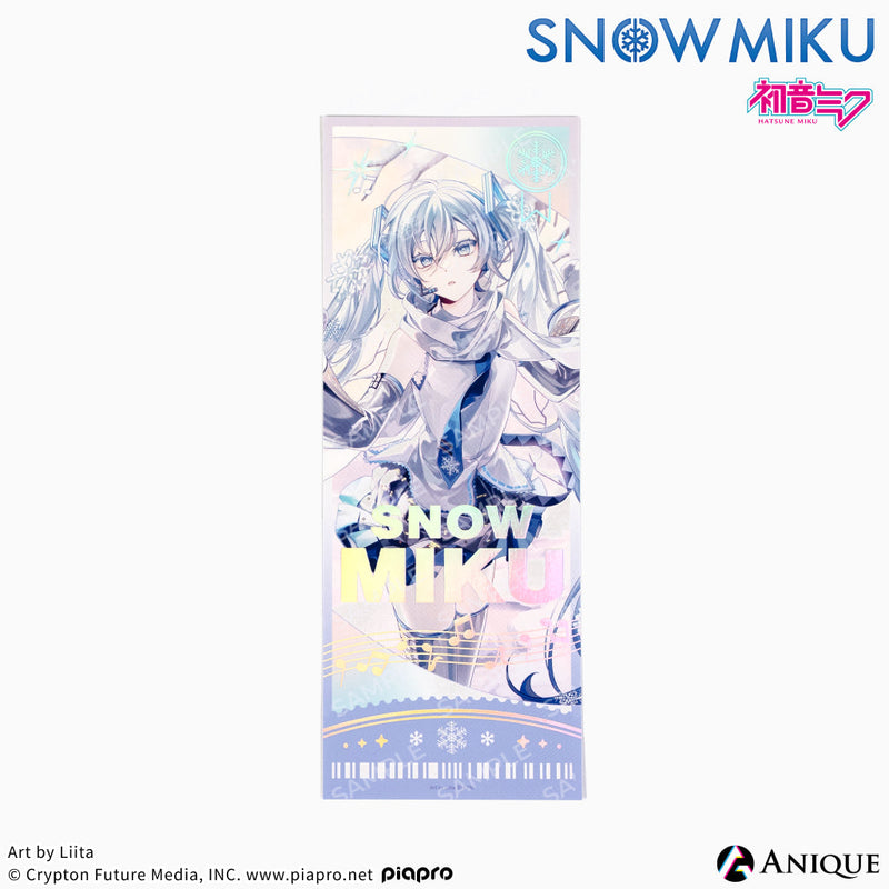 [SNOW MIKU] 雪ミク 描き下ろしイラスト【四季の移ろい】初音ミク 箔押しチケット風カード