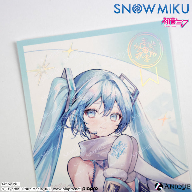 [SNOW MIKU] 雪ミク 描き下ろしイラスト【四季の移ろい】初音ミク 箔押しチケット風カード