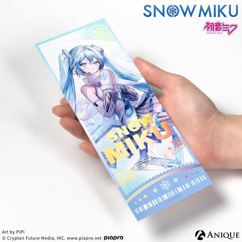 [SNOW MIKU] 雪ミク 描き下ろしイラスト【四季の移ろい】初音ミク 箔押しチケット風カード